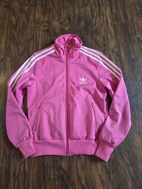 Vintage 2000s Adidas Trefoil Track Jacket Pink Full Zip Y2K Women’s Retro Size M